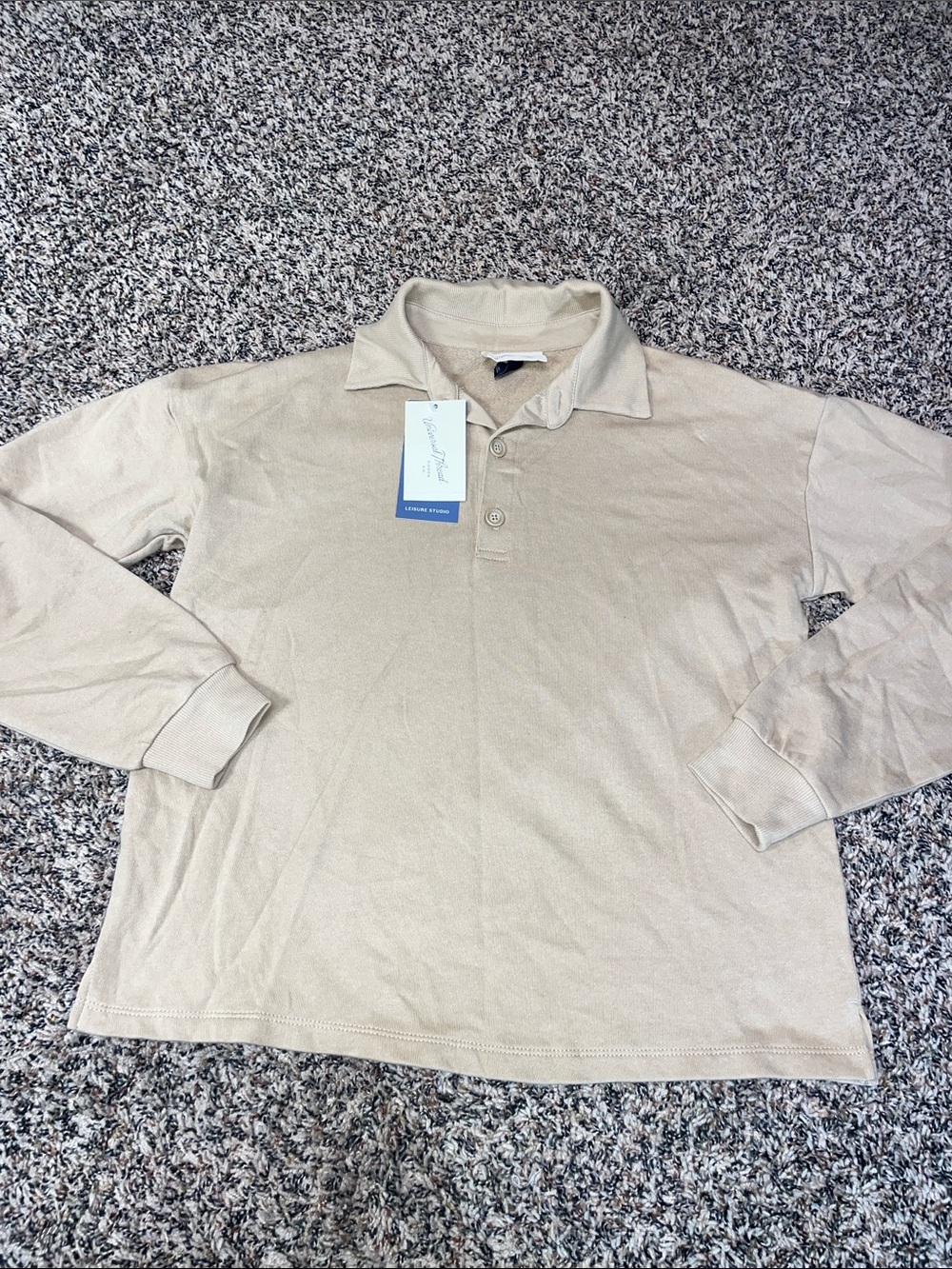 Universal Thread Leisure Studio Long-Sleeve Boxy Collared Polo Woman’s XS NWT